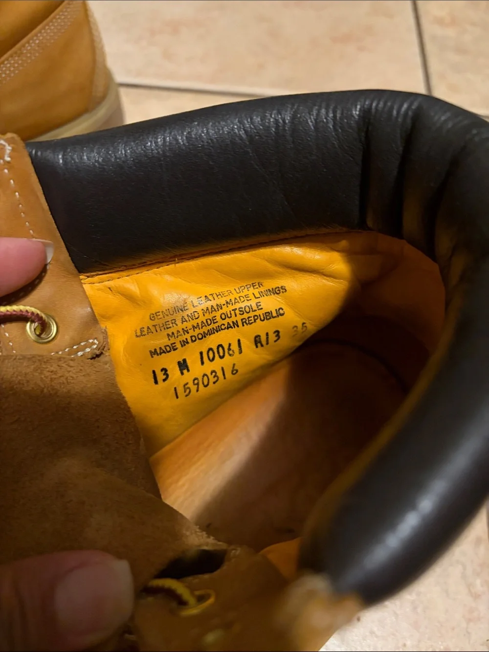 Timberland Wheat Nubuck Work Boots with Black Collar 6 inch boot